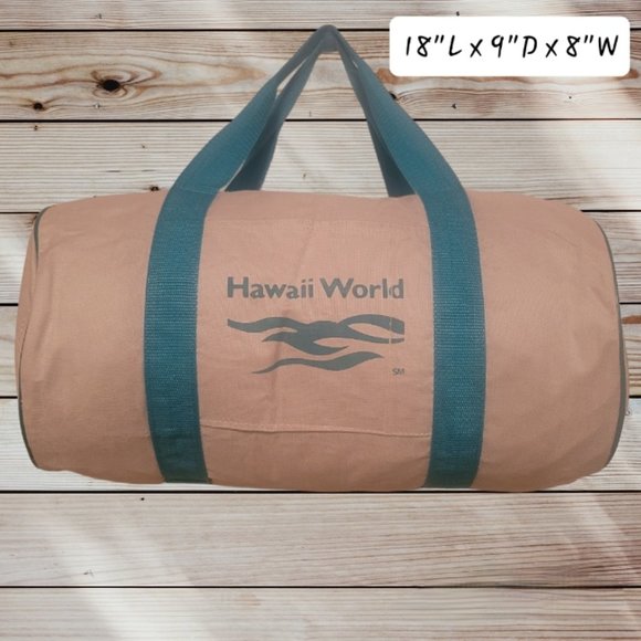 HAWAII WORLD - Vintage UNITED AIRLINES White Teal Strap Carry-On Duffle Bag - Picture 1 of 12